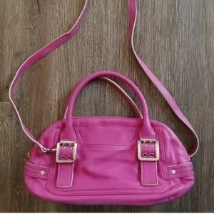 Gianni Bini Purple Faux Leather purse handbag double straps shoulder bag. 
